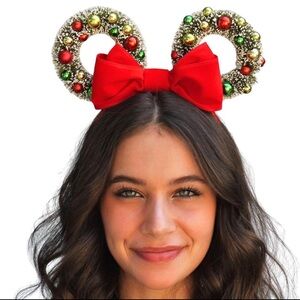 Christmas Mickey Ears | Wreath Mickey Ears | Holiday Mickey Mouse Ears